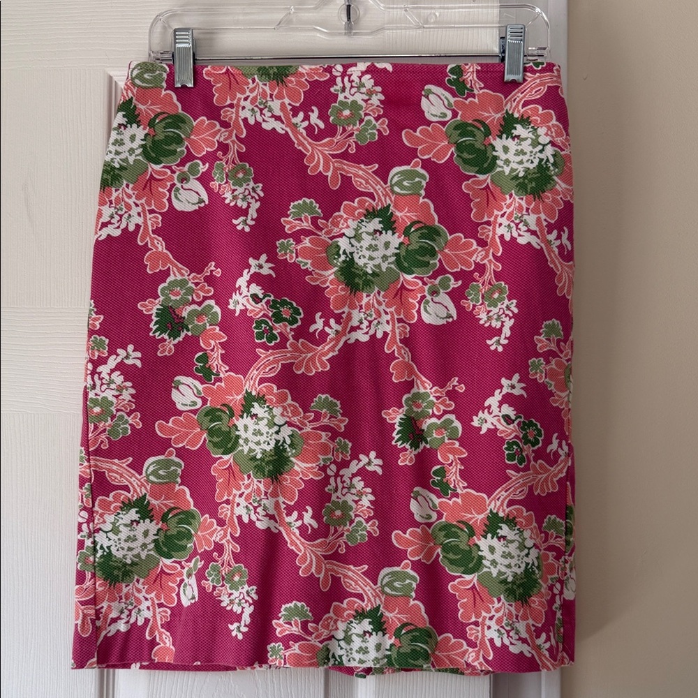 Talbots Pink Floral Pencil Skirt